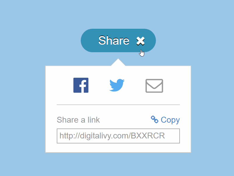 Contest Share Button animation button motion share social tooltip ui ux