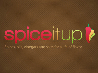 Spice It Up Logo branding colorful fresh graphic design green logo orange red