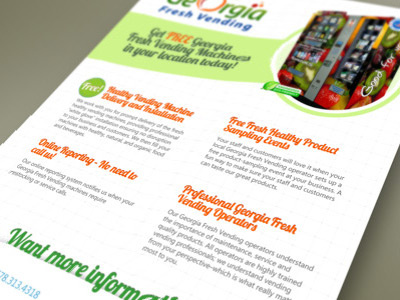 Georgia Fresh Vending Sales Flyer Design branding brochure collateral color slick graphic design layout marketing one sheet pdf print sales