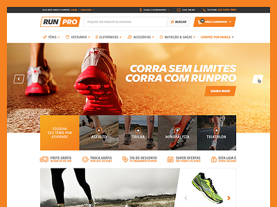 Runpro E-commerce agency design ecommerce logos orange running sports store