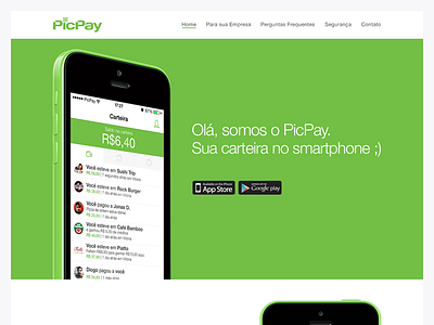 Picpay Digital Wallet app app store design google play green money payments ux wallet website