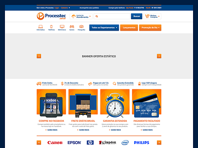 Processtec Ecommerce agency banner blue commerce design orange shop ux