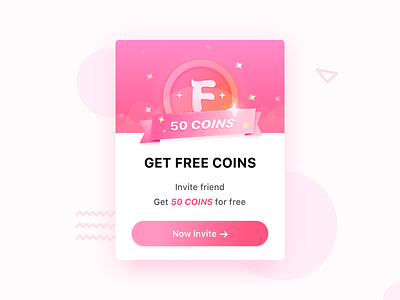 More comments app ui coins for instagram invite friend pink pop ups ui design user interface window design