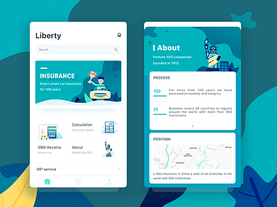 Insurance app ui car darren illustrations insurance liberty queble solutions ui design user interface