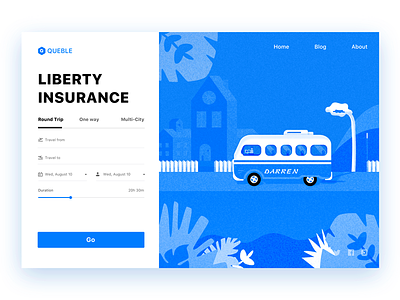 Insurance app ui car darren illustrations insurance liberty plan plane queble solutions ui design user interface web
