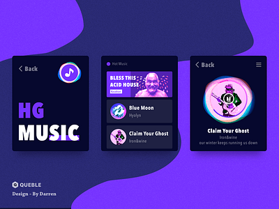 Music app ui darren iwatch iwatch ui music queble solutions ui design user interface watch