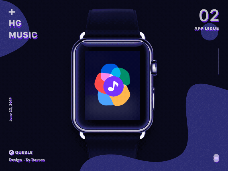 Music app darren design ios mobile music music animation queble solutions ui user interface ux watch