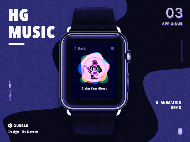 Music app darren design ios mobile music music animation ui user interface ux watch