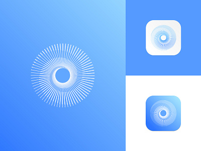 Logo Mark / App Icon - Skin Hydration app icon artificial intelligence beauty cosmetic logo blue and white branding clean dermatique for skin care center eye logo graphic design icon identity line logo mark minimal minimalistic modern abstract logo skin health icon transition vision