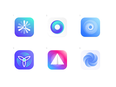 Movement - App icons app icon blue and white branding circle logo colorful logo eye mark finance financial graphic design icon identity logo mark medical app minimalistic movement paperplane plane airplane logo propeller rotate technology icons