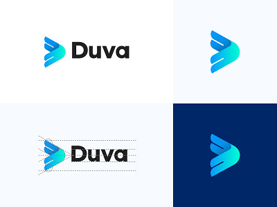 Duva - D Logo Design abstract logo air sky wind bird animal logo branding clean flat design d logo development developement eagle logo finance fly logo gradien colorful transparency graphic design icon identity logo mark medical technology ai logo minimal symbol movement wing logo smart geometric logo