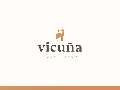 Vicuna Glamping - Logo Design animal logo branding elegant luxury glamping graphic design hospitality hotel logo identity illustration lama vicuna alpaca logo mark minimalistic modern logo organic vintage