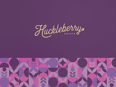 Huckleberry Logo and Geometric Pattern Design