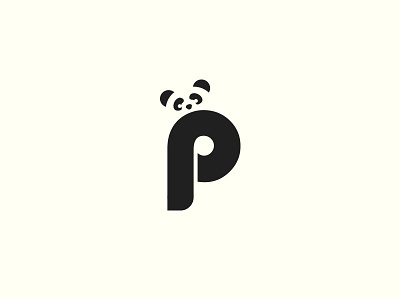 Panda freelance graphic design icon identity illustration logo logo design mark negative space p panda vector