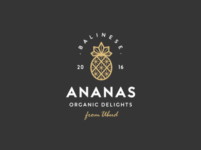 Balinese Ananas, Pineapple, Logo Design branding freelance icon identity illustration label line logo logo design mark pineapple vintage