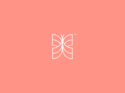 Geometric Butterfly Line Art Logo