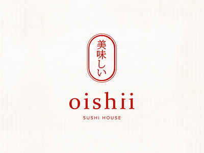 Oishii Sushi House branding clean food freelance identity japanese logo logotype mark minimalistic restaurant sushi