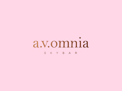 A. V. Omnia bar boutique brand branding clean fashion identity logo logotype minimalistic restaurant typography