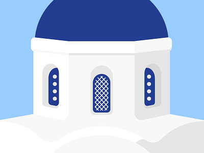 Santorini Chapel Illustration art blue canvas clean drawing greece illustration illustrator minimalistic santorini sea white