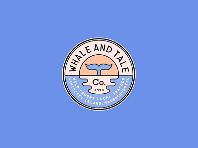 Whale & Tale Seafood Market badge branding farm fish graphic design illustration logo market organic sticker vintage whale