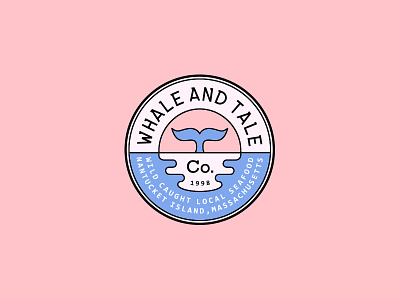 Whale & Tale Seafood Market badge branding farm fish illustration logo market organic restaurant sticker vintage whale