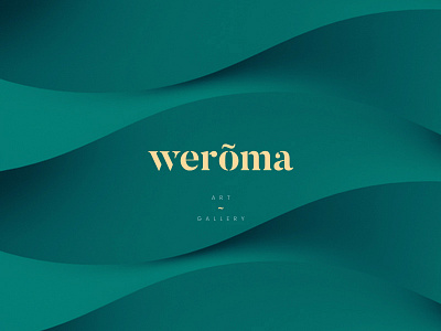 Weroma Art Gallery branding cosmetic elegant emerald gold logo minimal minimalistic restaurant simple typography wordmark