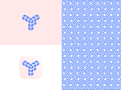T F 3D Hexagonal Monogram branding f geometry icon identity lettermark logo mark minimal monogram pattern t