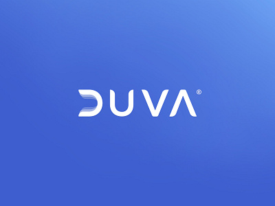 Duva blue business corporate custom typography dove geometric logo minimalistic symmetry wing wordmark