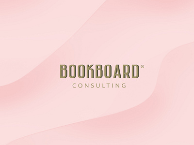 Bookboard art deco branding business corporate identity custom clean typography logo logotype minimalistic pink gold vintage wordmark