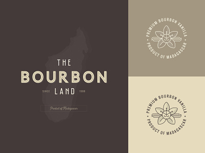 The Bourbon Land - Logo Design badge branding brown bronze clean minimal elegant farm graphic design identity logo luxury organic vintage retro