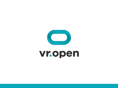 VR Open - Logo design ai technology logo artificial intelligence augmented reality branding connection data digital media fintech money flow motion movement geometric minimalistic clean graphic design icon identity interactive social media icon letter mark monogram typography logo mark mark medical logo science tech o logo