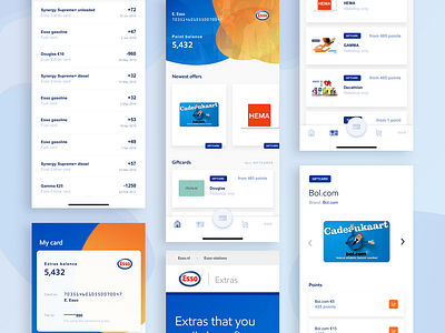 Fuel App Esso app app design cards home list mobile product ui ux