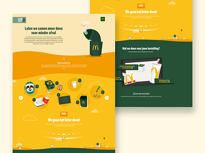 McDonald's - Reduce waste together carousel illustrations landing landingpage timeline ui ux waves web webdesign
