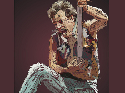 Bruce Springsteen adobe bruce springsteen brush grunge illustration music rock music vector