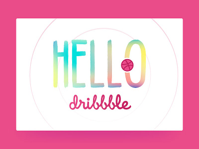 Hello Dribble dribbble first shot graphic hello invitation pink welcome