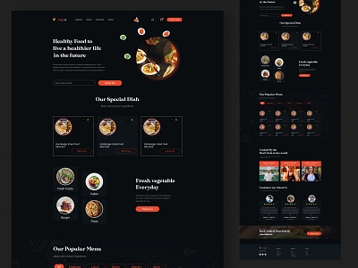 Dark restaurant Web Design landingpage ui webdesign