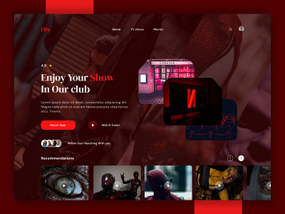 Flix Show Landing animation branding graphic design landingpage landingpagedesign ui webdesign