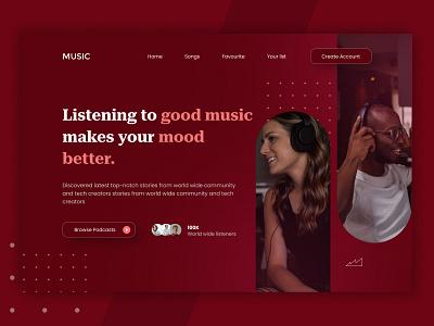 Music Landing page branding graphic design landing page landingpagedesign ui webdesign