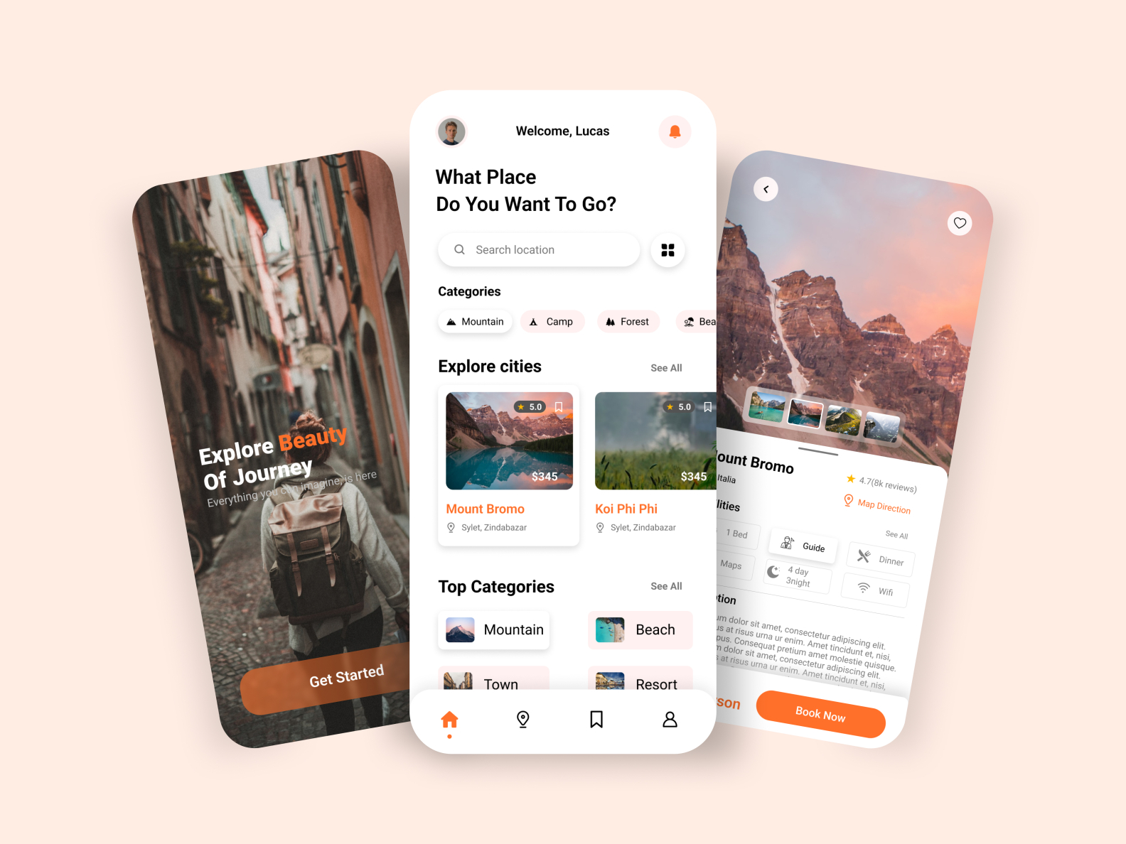 Creative Travel App Design by Md Faizur Rahman on Dribbble