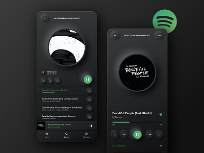 Neumorphic Spotify app app design dark app dark mode music app neumorph neumorphic neumorphism skeumorphic skeumorphism skeuomorph skeuomorphic skeuomorphism spotify ui ui design