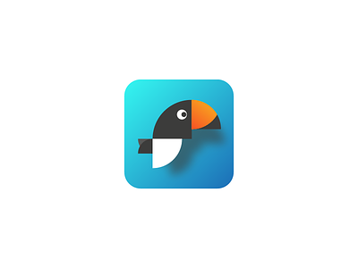 Bird app icon exploration app bird design icon logo shadow vector