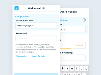 Jeugdhulp Application — Settings android app application ios mobile password settings ui