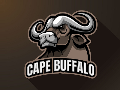 Cape buffalo Mascot logo animals branding bull cape cape buffalo character logo design esports gaming illustration logo mascot mascotlogo ox sports team logo vector