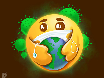 Care emoji for saving the world from coronavirus