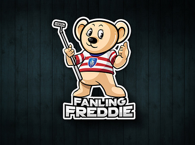 Fanling Freddie animal bear branding cartoon character company logo doll golf hockey illustration logo mascot teddy bear typography