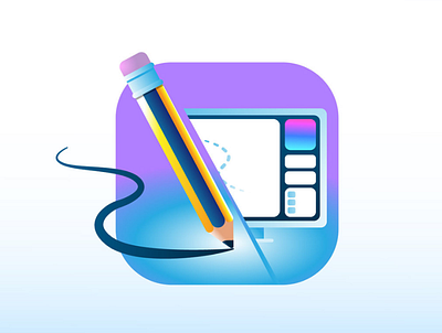 Icon sketch to Illustration app creative digital icon illustraion pencil trend web