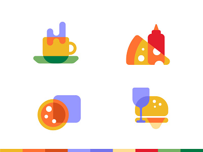 Foods Flat Icon Set burger coffee cup design food food and drink food illustration icon logo pizza restaurant symbol trend wine glass