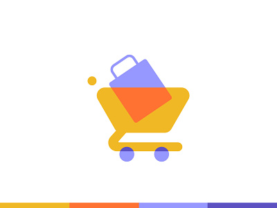 Shopping Cart minimal flat icon app bag branding colorful ecommerce flat icons icon shop shopping cart store trend trolly