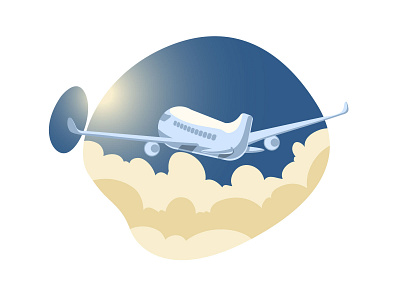 Fly airplane travel airplane branding cloud flying illustration illustrations sky web