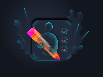 Artist Icon app artist branding concept creative cristal drawing drawing app gradient icon illustration illustrator logo pencil transparent icon